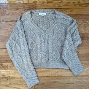 Cable Knit V-Neck Sweater